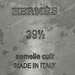 Pre Owned صندل سلايد هيرمس أوران غليتر فضي/ رمادي مقاس 38.5