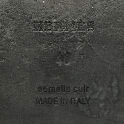 Pre Owned صندل سلايد هيرمس أوران فلات جلد سحلية أزرق كحلي مقاس 39.5