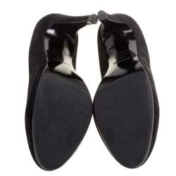 Hermes Black Suede Florida Pumps Size 37.5