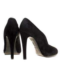 Hermes Black Suede Florida Pumps Size 37.5