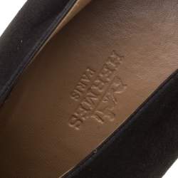 Hermes Black Suede Florida Pumps Size 37.5