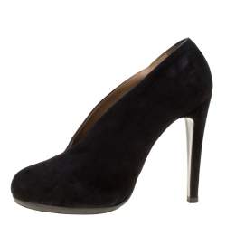 Hermes Black Suede Florida Pumps Size 37.5