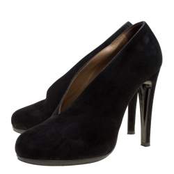 Hermes Black Suede Florida Pumps Size 37.5
