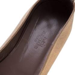 Pre Owned Hermes Metallic Gold Leather Smoking Slippers Size 38.5