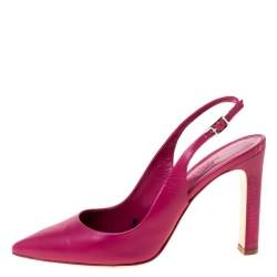 Hermes Pink Leather Slingback Pointed Toe Sandals Size 37
