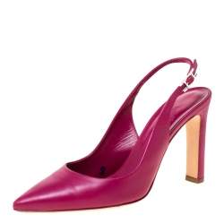 Hermes Pink Leather Slingback Pointed Toe Sandals Size 37