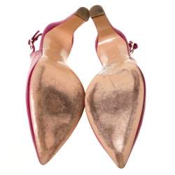 Hermes Pink Leather Slingback Pointed Toe Sandals Size 37