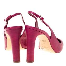 Hermes Pink Leather Slingback Pointed Toe Sandals Size 37