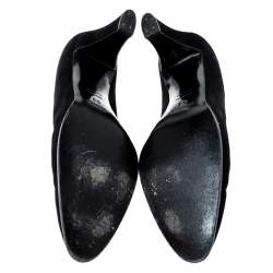 Hermes Black Suede Vintage Platform Pumps Size 40