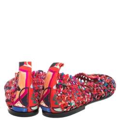 Hermès Multicolor Woven Silk Minorque Ballet Flats Size 40
