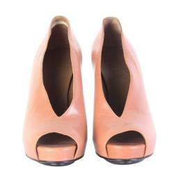 Hermes Pink/Peach Leather Heels Size 37