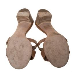 Hermes Brown Leather Oasis Slides Size 35