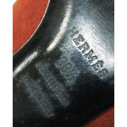 مملوكة مسبقًا Hermes Brown Suede Pointed Toe Kitten Heels Pumps Size EU 38.5