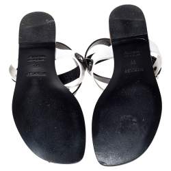 Hermes Tricolor Leather Ankle Wrap Flat Sandals Size 36