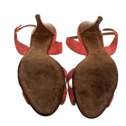 Hermes Pink Suede Night Slingback Sandals Size 39