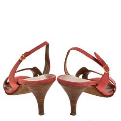 Hermes Pink Suede Night Slingback Sandals Size 39