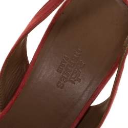 Hermes Pink Suede Night Slingback Sandals Size 39