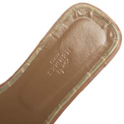 Hermes Grey Croc Leather Oran Sandals Size 39