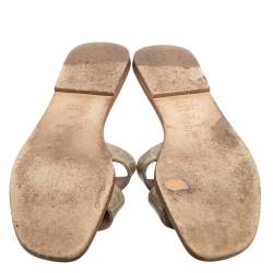 Hermes Grey Croc Leather Oran Sandals Size 39