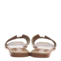 Hermes Grey Croc Leather Oran Sandals Size 39