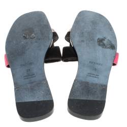 Pre Owned حذاء سلايدز هيرمس فلات أوران جلد سويدى متعدد الألوان مقاس 39