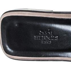 Pre Owned حذاء سلايدز هيرمس فلات أوران جلد سويدى متعدد الألوان مقاس 39