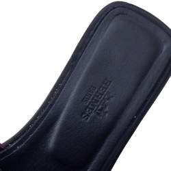 Pre Owned Hermes Multicolor Modernisme Tropical Print Canvas Oran Flat Slides Size 37.5