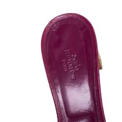 Hermès Pink Lizard Embossed Leather Oasis Open Toe Sandals Size 38.5