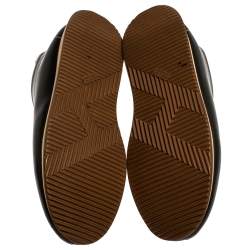 Pre Owned Hermes Brown Leather Slip On Sneakers Size 40