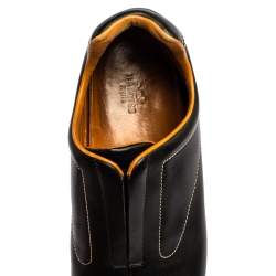 Pre Owned Hermes Brown Leather Slip On Sneakers Size 40