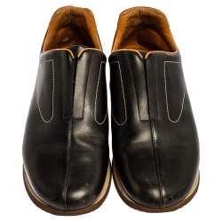 Pre Owned Hermes Brown Leather Slip On Sneakers Size 40