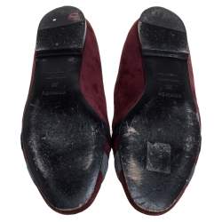 Pre Owned Hermes Burgundy Suede Nice Flats Size 36