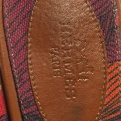 Pre Owned Hermes Brown Leather Leather Palladium Plated Oz Mules Size 36