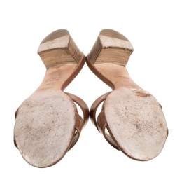 Hermès Brown Leather Oasis Slide Sandals Size 36