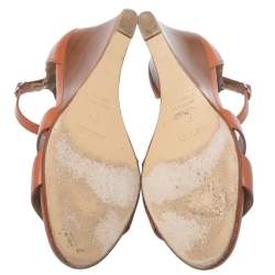 Pre Owned صندل هيرمس بريمير جلد بني كعب روكي مقاس 37.5