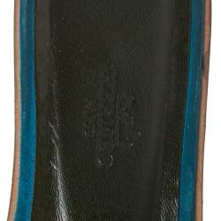 Pre Owned Hermès Blue Suede Oran Laurier Sandals Size 38