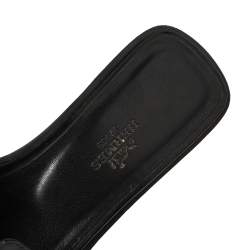 Hermes Black Patent Leather Oran Flats Size 35