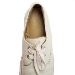 Hermes White Leather Low Top Sneakers Size 36
