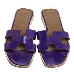 مملوكة مسبقًا صندل هيرمس أوران جلد بنفسجي مقاس 36