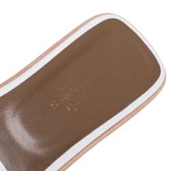 Pre Owned Hermes White Leather Oran Sandals Size 40