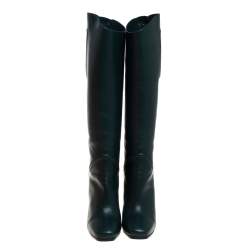 Hermes Green Leather Jumping Horse Boots Size 39