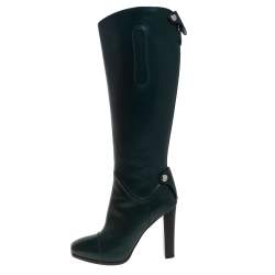 Hermes Green Leather Jumping Horse Boots Size 39