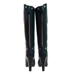Hermes Green Leather Jumping Horse Boots Size 39