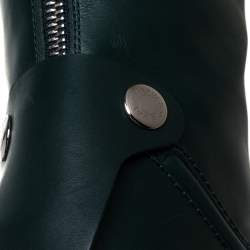 Hermes Green Leather Jumping Horse Boots Size 39