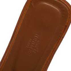 Pre Owned Hermes Brown Ostrich Leather Oran Flats Size 39