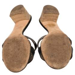 Pre Owned Hermes Black Leather Oran Sandals Size 39