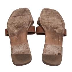 مملوكة مسبقًا صندل هيرمس أوران جلد بني مقاس 40