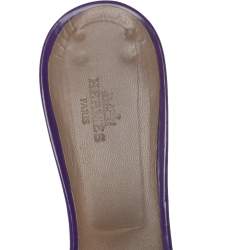 Pre Owned Hermes Purple Leather Oasis Sandals Size 40