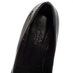 مملوكة مسبقًا Hermes Black Patent Leather Studded Nice Ballet Flats Size 39