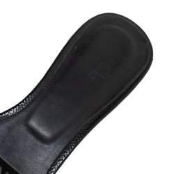 Pre Owned Hermès Black Leather Oasis Slides Sandals Size 39
